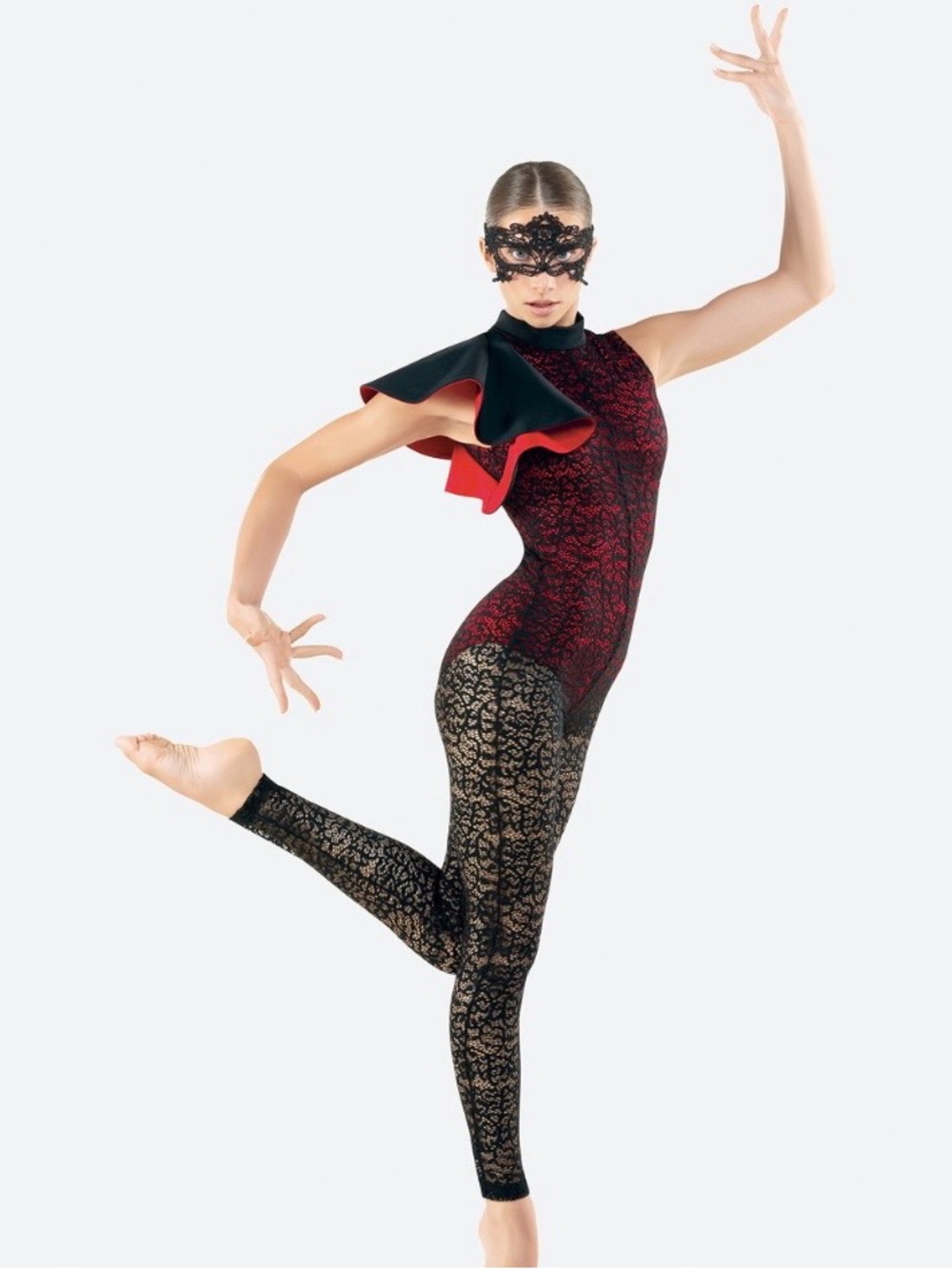Revolution Between Twilight Red and Black Lace Jumpsuit AS